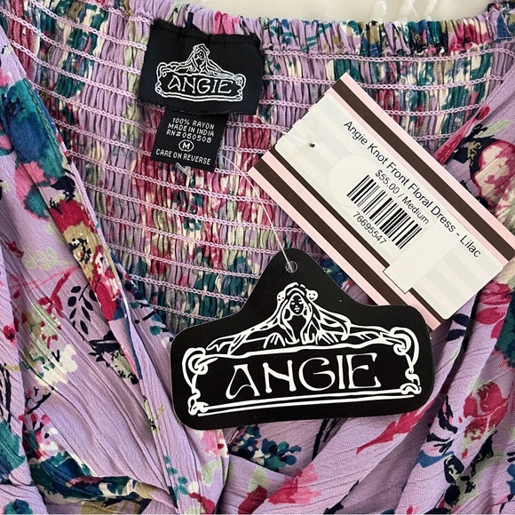 Purple Floral Front Knot Mini Dress - Picture 3 of 3